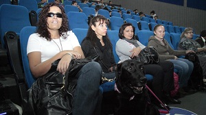 Grupo de personas sentadas en las butacas de un cine (fuente CNC TV Granma)